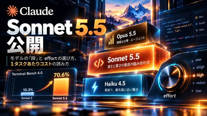 Claude Sonnet 5.5 公開｜モデルの「段」と effort の選び方、1 タスクあたりコストの読み方