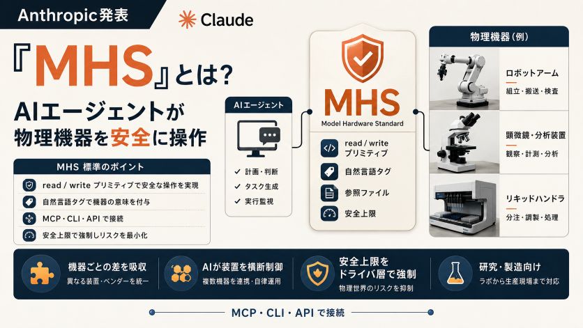 Anthropic「MHS」発表｜AIエージェントが物理機器を安全に操作する規格