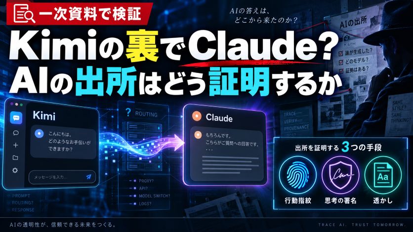 AIの出所はどう証明するか｜「Kimiの裏でClaude」報告を一次で読む