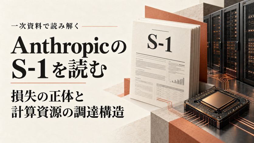 Anthropic の S-1 を一次資料で読む｜損失の正体と計算資源の調達構造
