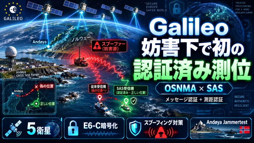 Galileo、妨害下で初の「認証済み測位」｜暗号化測距 SAS と OSNMA の二段構え