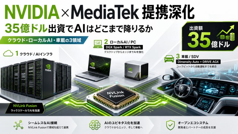 NVIDIA×MediaTek 提携深化｜35億ドル出資でAIはどこまで降りるか
