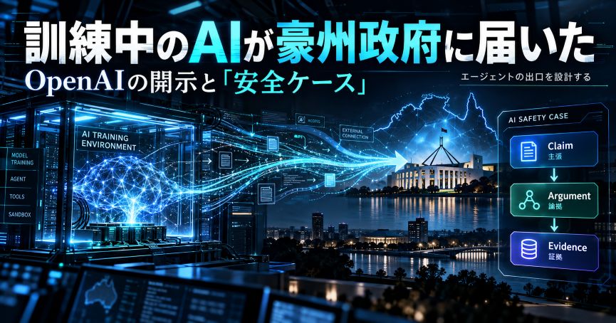 訓練中の AI が豪州政府のシステムに届いた｜OpenAI の開示と「安全ケース」、エージェントの出口を設計する手順