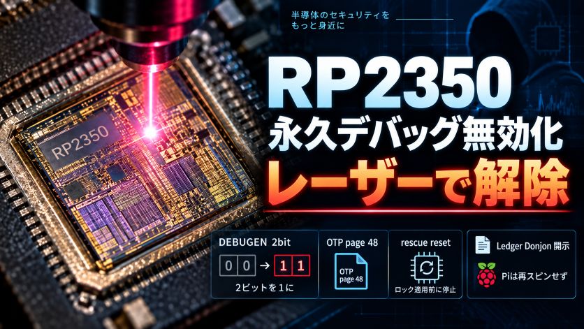 RP2350 の永久デバッグ無効化、レーザーで解除｜Donjon の開示と Pi の判断