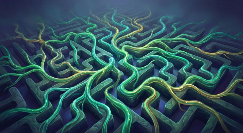 Mazeルールのパターン：触手のように伸びる線