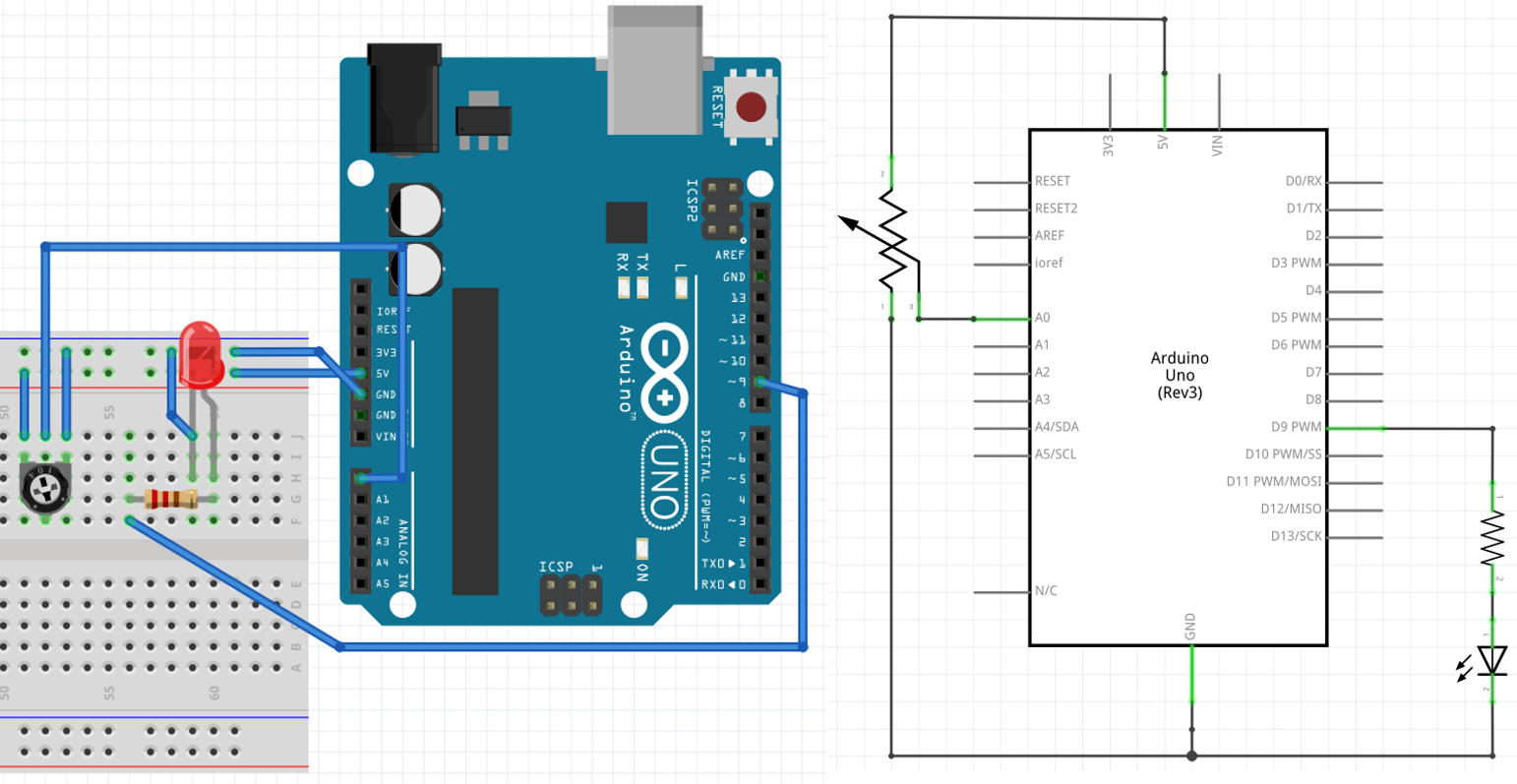 AD変換を行うためのArduino回路図
