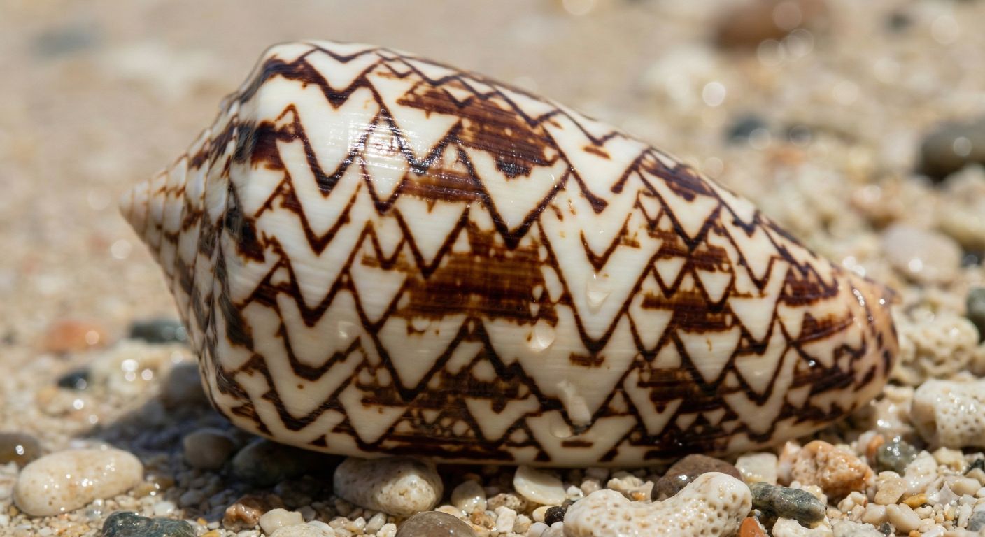 イモガイ（Conus textile）の殻の模様（イメージ）