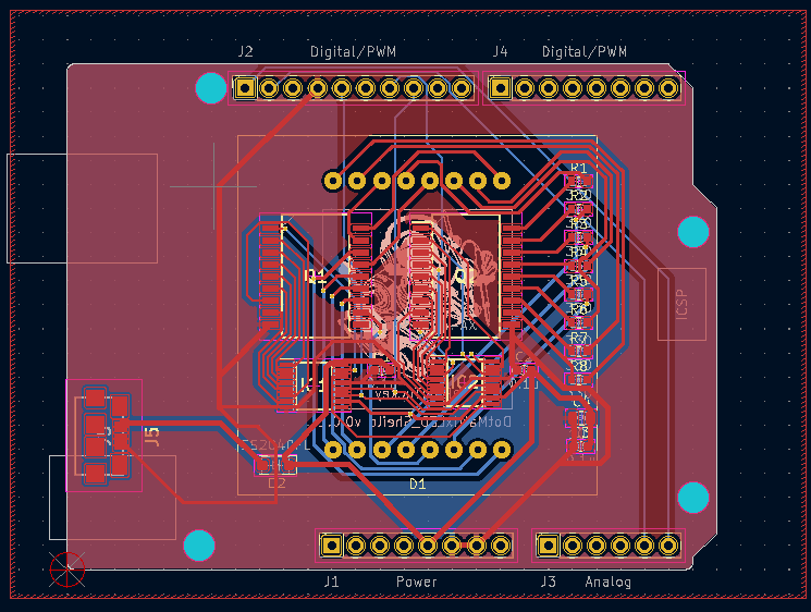 ドットマトリクスLED　基板配線図