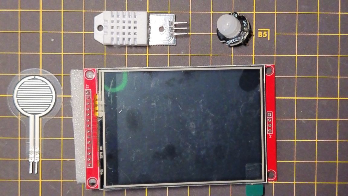 構想図：TFT液晶にセンサーデータをグラフ表示
