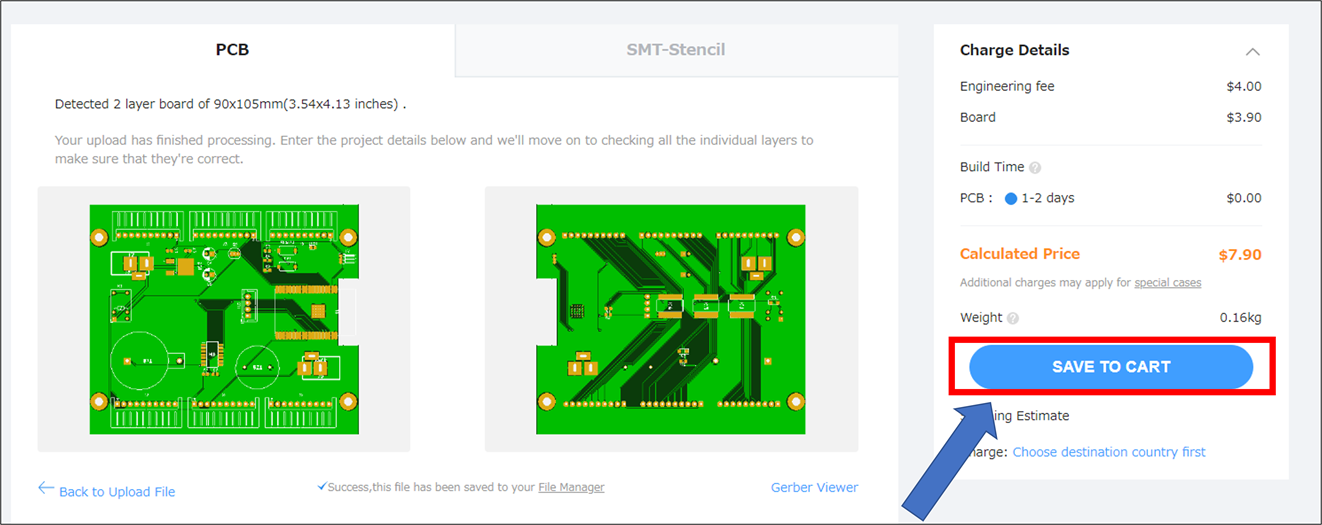 カートへのセーブ
