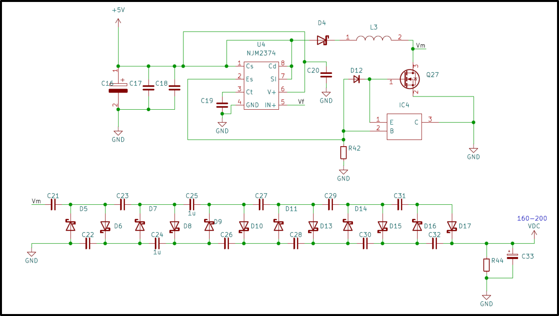 コッククロフトウォルトン昇圧回路図