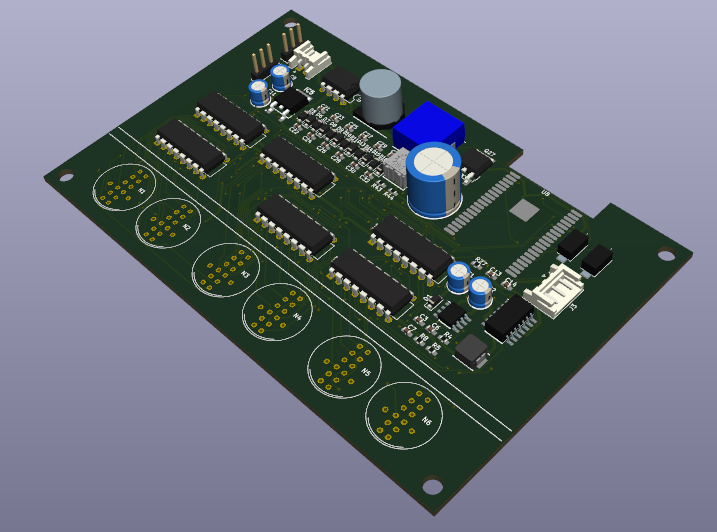 ニキシー管時計回路図(3D)