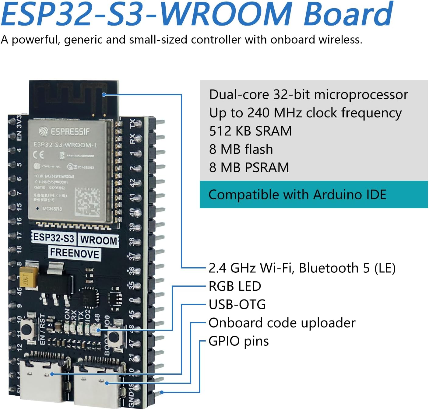 Freenove ESP32-S3 開発ボード