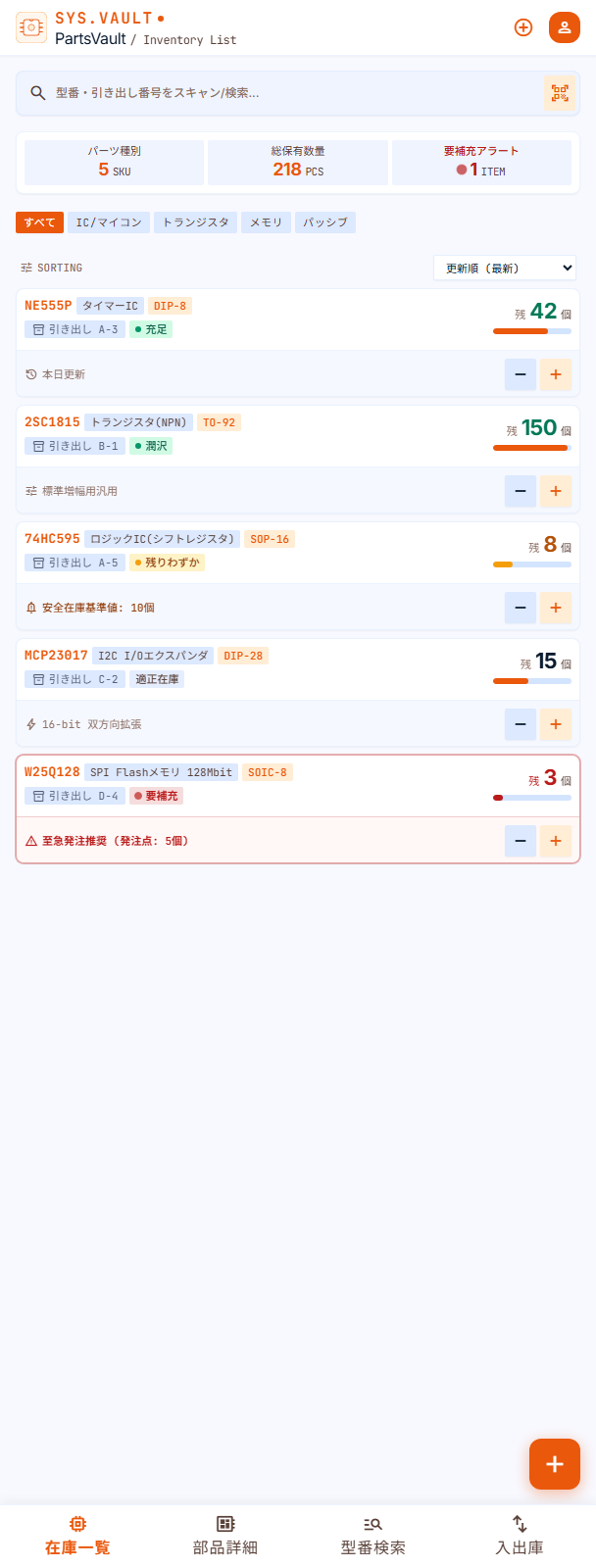 同じ HTML を 608px 幅で開いたところ。Stitch の screen.png と同じレイアウトになる