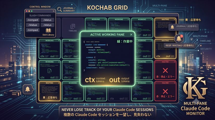 複数の Claude Code を見失わないための盤面 — Kochab Grid