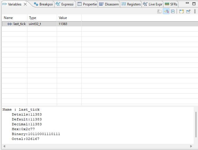 Watching g_tim2_tick increment in the debugger. After 1 second, it should read approximately 1000.